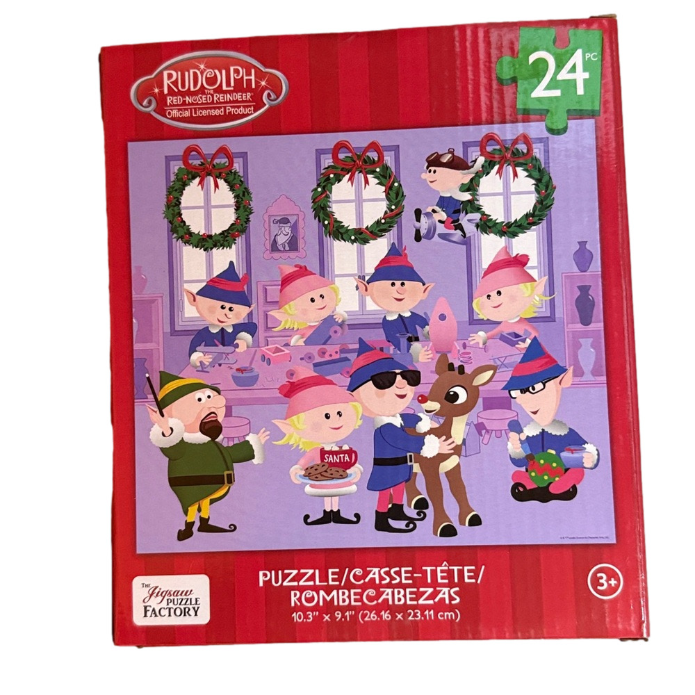 Rudolph the Red-Nosed Reindeer 24-Piece Puzzle - Red and Purple - Picture 1 of 2